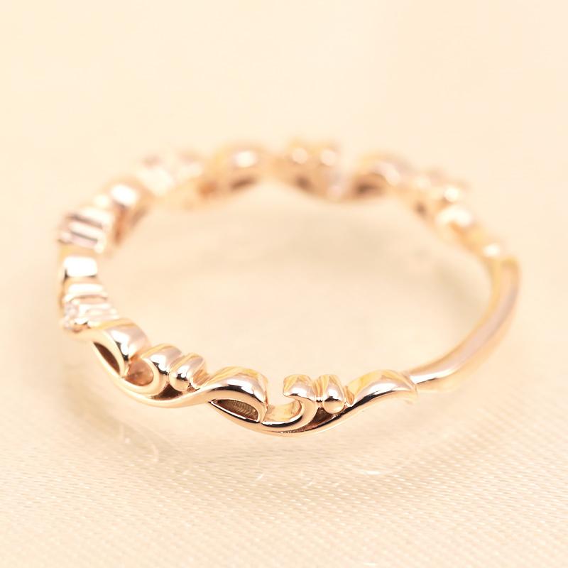 ミルフィーユ リング K10 指輪 レディース 0.02ct ギフト プレゼント 人気 重ね着け ダイヤ ダイヤモンド  WG/PG/YG ゴールドの画像