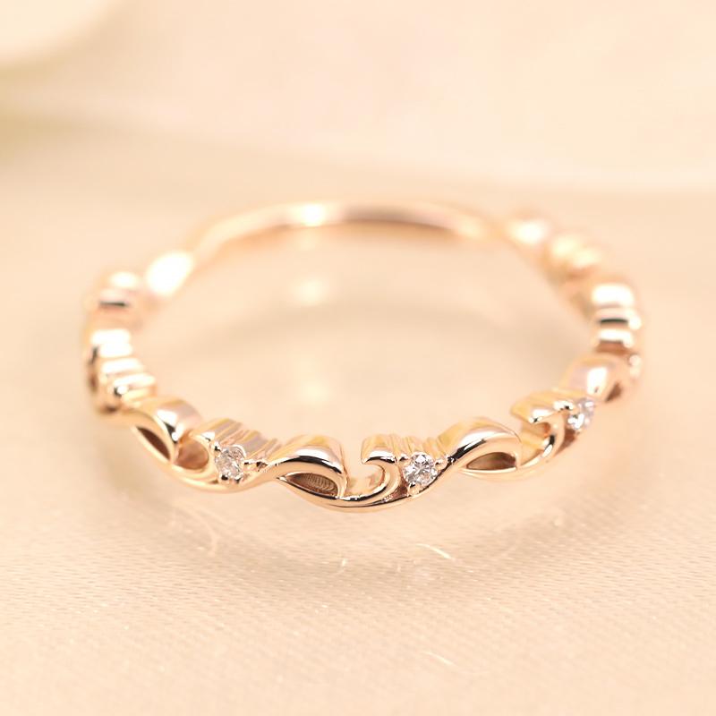 ミルフィーユ リング K10 指輪 レディース 0.02ct ギフト プレゼント 人気 重ね着け ダイヤ ダイヤモンド  WG/PG/YG ゴールドの画像