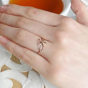 ダイヤモンド リング K10PG ピンク ゴールド 0.01ct イニシャル 一粒 ダイヤ 指輪 Hカラー SIクラス 10金の画像