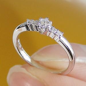 Jeweluce K18 PG/WG/YG 0.10ct ダイヤモンド ピンキー リング 選べる  