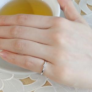 K18 PG/WG/YG 0.10ct ダイヤモンド ピンキー リング 選べるスリーカラー ゴールド ダイヤ 指輪 HカラーSIクラス 18金 5石の画像