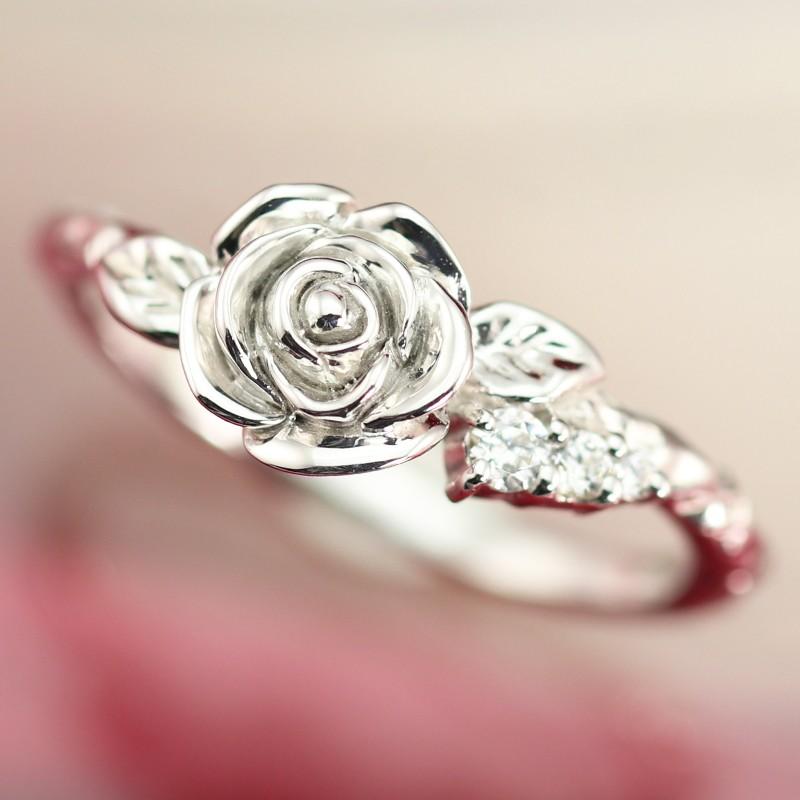 Jeweluce 薔薇 ダイヤモンド エタニティ リング K18WG YG PG ゴールド 