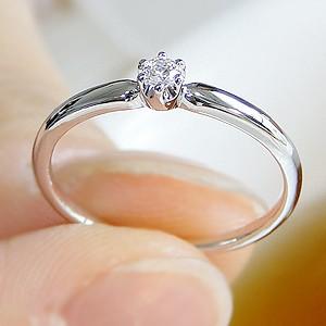 ダイヤモンド リング プラチナ pt950 約0.06ct 一粒 ダイヤ 指輪 Hカラー SIクラス :jdr0074:Jeweluce
