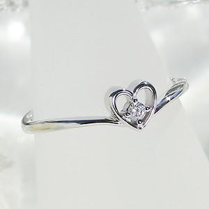 ダイヤモンド リング K18 WG/YG/PG ゴールド 0.03ct 一粒 ダイヤ 指輪 Hカラー SIクラス 18金 ハートの画像