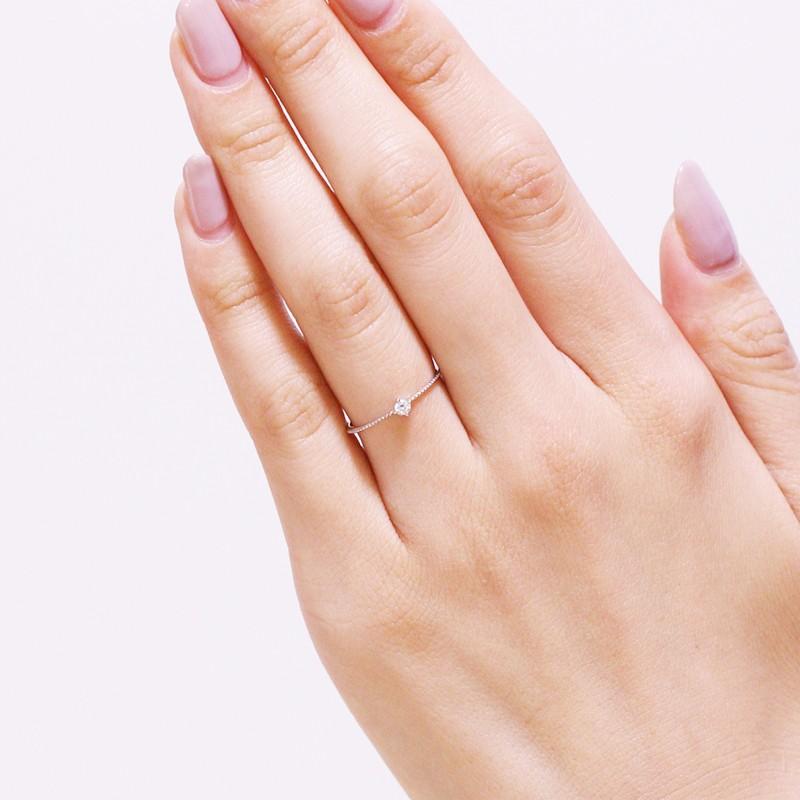【人気】ダイヤモンド リング K18 K10 イエロー ピンク ホワイト ゴールド 0.06ct  一粒 華奢 細身 ダイヤ 指輪 【Hカラー SIクラス】 18金 10金 18k 爆買10kの画像