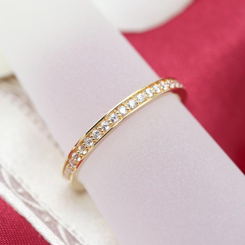 ダイヤモンド フルエタニティ リング K18YG ゴールド 0.3ct ダイヤ 指輪 Hカラー SIクラス フチあり 18金の画像