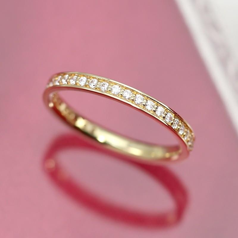 ダイヤモンド フルエタニティ リング K18YG ゴールド 0.3ct ダイヤ 指輪 Hカラー SIクラス フチあり 18金の画像