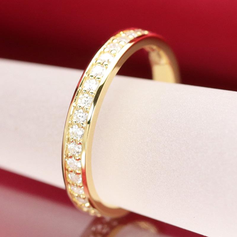 ダイヤモンド フルエタニティ リング K18YG ゴールド 0.5ct ダイヤ 指輪 Hカラー SIクラス フチあり 18金の画像