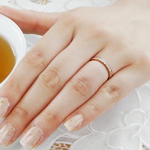 ダイヤモンド フルエタニティ リング K18 ピンクゴールド 0.5ct ダイヤ 指輪 Hカラー SIクラス  フチあり 18金の画像