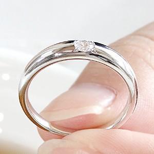 ダイヤモンド リング プラチナ pt950 0.1ct 一粒 大粒 ダイヤ 指輪 Hカラー SIクラス 爪なし 裏抜きなしの画像