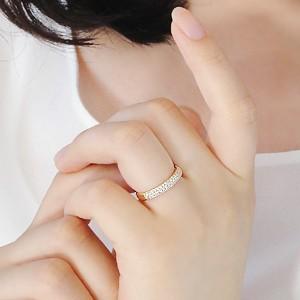 ダイヤモンド リング K18YG ゴールド 0.3ct パヴェ ダイヤ 指輪 Hカラー SIクラス エタニティ 18金の画像