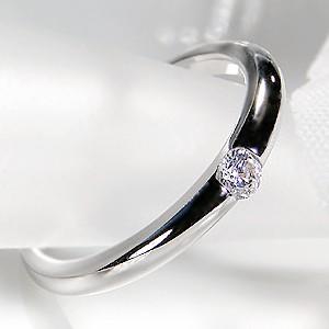 ダイヤモンド リング プラチナ pt950 0.1ct 一粒 ダイヤ 指輪 Hカラー SIクラス H&;C 爪なしの画像