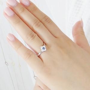 リング 指輪 レディース pt950 プラチナ ダイヤモンド ダイヤ カラーストーン サファイア ロイヤルブルー 9月 誕生石 jdr0192 花 フラワーの画像