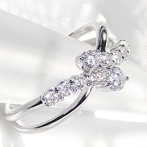 ダイヤモンド リング プラチナ pt950 0.5ct テンダイヤ クロス ダイヤ 指輪 Hカラー SIクラス エタニティの画像