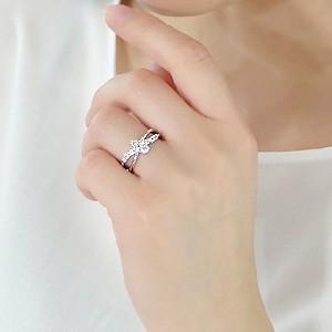 ダイヤモンド リング プラチナ pt950 0.5ct テンダイヤ クロス ダイヤ 指輪 Hカラー SIクラス エタニティの画像
