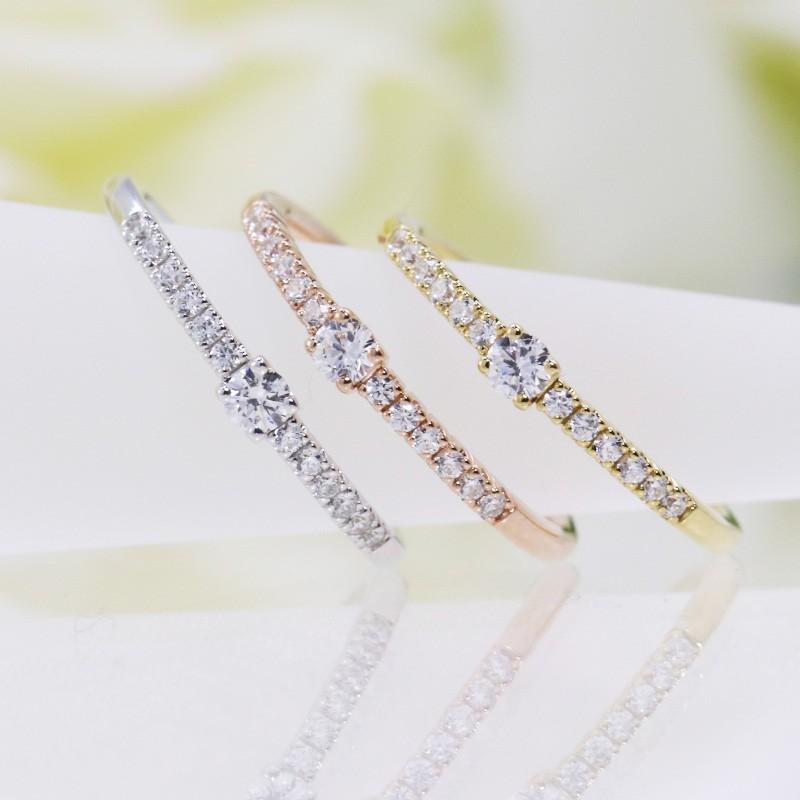 ダイヤモンド リング K18YG PG WG ゴールド 0.15ct  ダイヤ 指輪 Hカラー SIクラス エタニティ カラーは選べる3カラーの画像