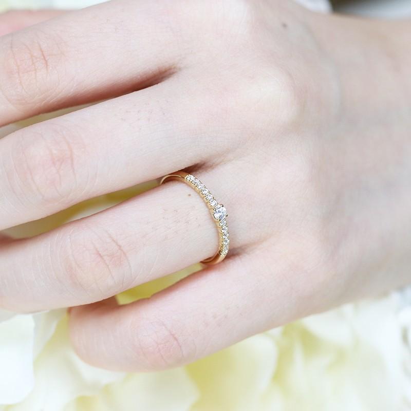 ダイヤモンド リング K18YG PG WG ゴールド 0.15ct  ダイヤ 指輪 Hカラー SIクラス エタニティ カラーは選べる3カラーの画像