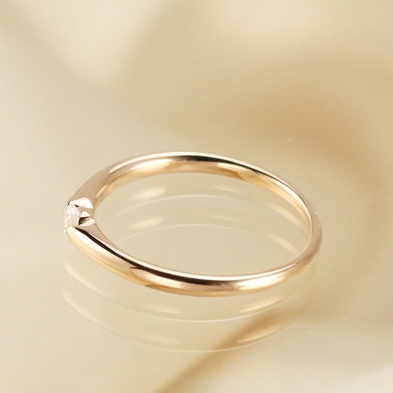 Jeweluce（ジュエルーチェ） 0.08ct K18 ダイヤモンド一粒リング K18YG