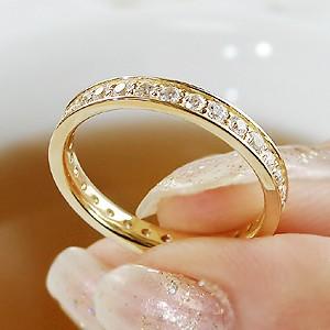 ダイヤモンド フルエタニティ リング K10 YG PG WG ゴールド 0.5ct ダイヤ 指輪 Hカラー SIクラス フチあり 10金 選べる3カラーの画像