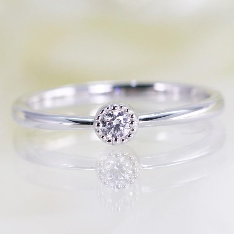0.06ct ダイヤモンド リング K10 YG/PG/WG ゴールド　ダイヤ 指輪 一粒 Hカラー/SIクラス 10金 カラーは選べる3カラーの画像