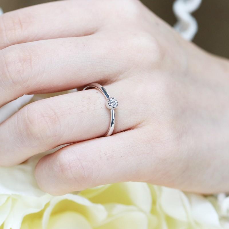 0.06ct ダイヤモンド リング K10 YG/PG/WG ゴールド　ダイヤ 指輪 一粒 Hカラー/SIクラス 10金 カラーは選べる3カラーの画像