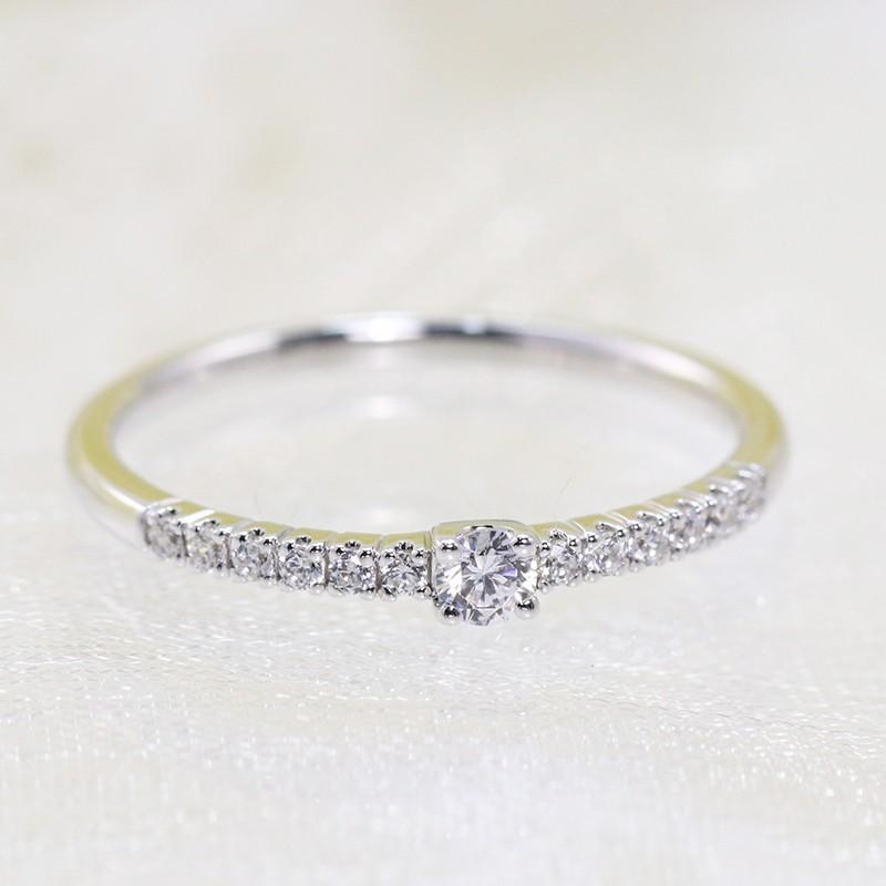 ダイヤモンド リング K10 YG PG WG ゴールド 0.15ct  ダイヤ 指輪 Hカラー SIクラス エタニティ カラーは選べる3カラーの画像