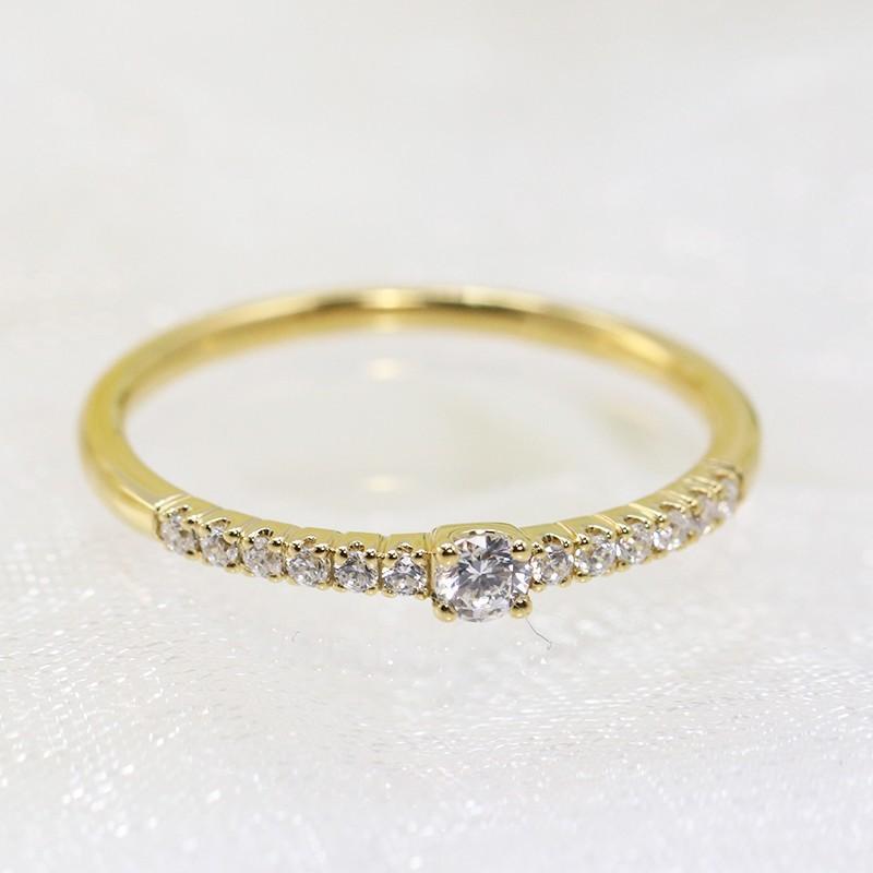 ダイヤモンド リング K10 YG PG WG ゴールド 0.15ct  ダイヤ 指輪 Hカラー SIクラス エタニティ カラーは選べる3カラーの画像