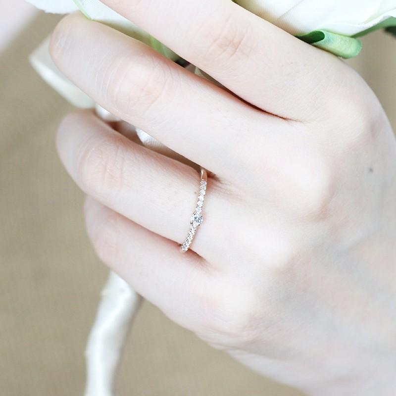 ダイヤモンド リング K10 YG PG WG ゴールド 0.15ct  ダイヤ 指輪 Hカラー SIクラス エタニティ カラーは選べる3カラーの画像