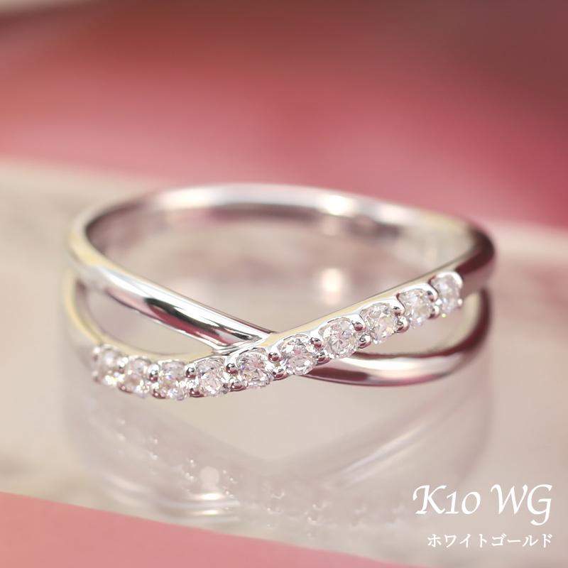 Jeweluce（ジュエルーチェ） ダイヤモンド エタニティ クロス リング