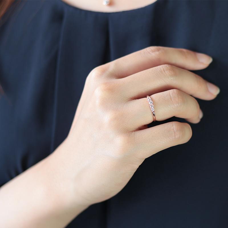 ダイヤモンド グラデーション エタニティ リング K18 YG PG WG ゴールド 0.2ct ダイヤ 指輪 Hカラー SIクラス 18金 選べる3カラーの画像