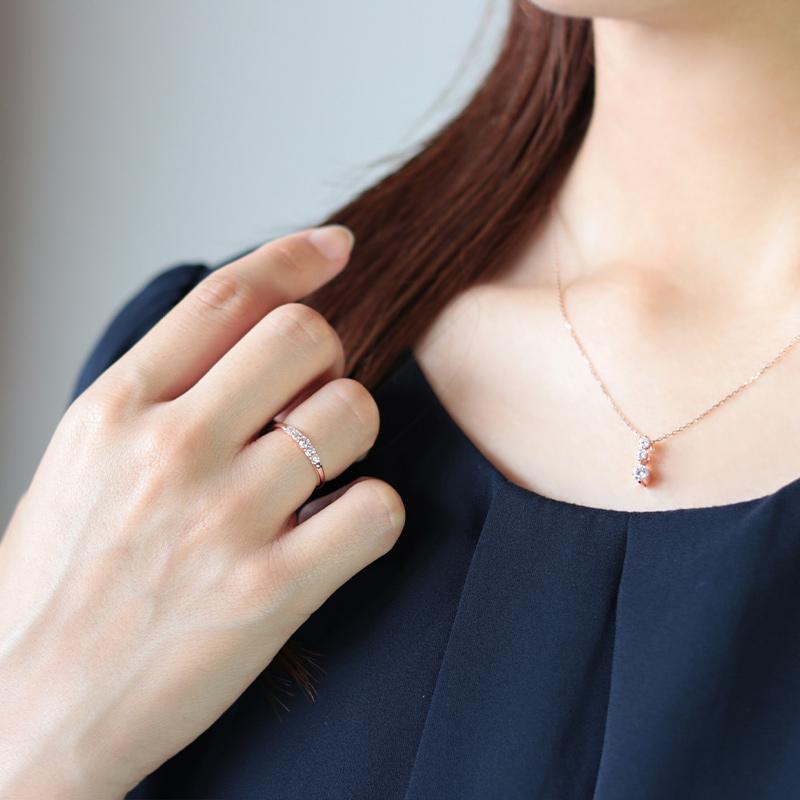 ダイヤモンド グラデーション エタニティ リング K18 YG PG WG ゴールド 0.2ct ダイヤ 指輪 Hカラー SIクラス 18金 選べる3カラーの画像