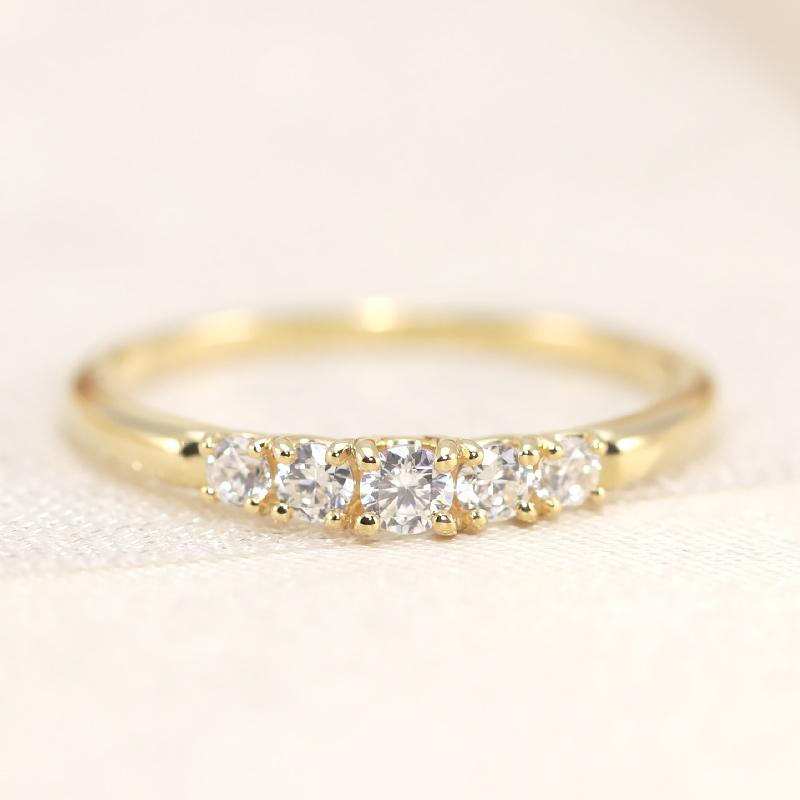 Jeweluce ダイヤモンド グラデーション エタニティ リング K18 YG PG  