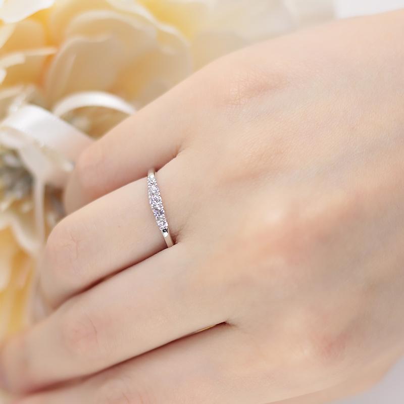 ダイヤモンド グラデーション エタニティ リング K10 YG PG WG ゴールド 0.2ct ダイヤ 指輪 Hカラー SIクラス 10金 選べる3カラーの画像