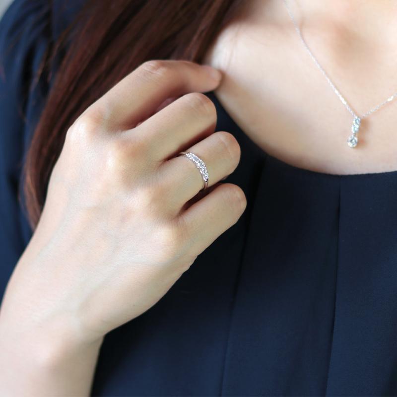 ダイヤモンド グラデーション エタニティ リング K18 YG PG WG ゴールド 0.3ct ダイヤ 指輪 Hカラー SIクラス 18金 選べる3カラーの画像
