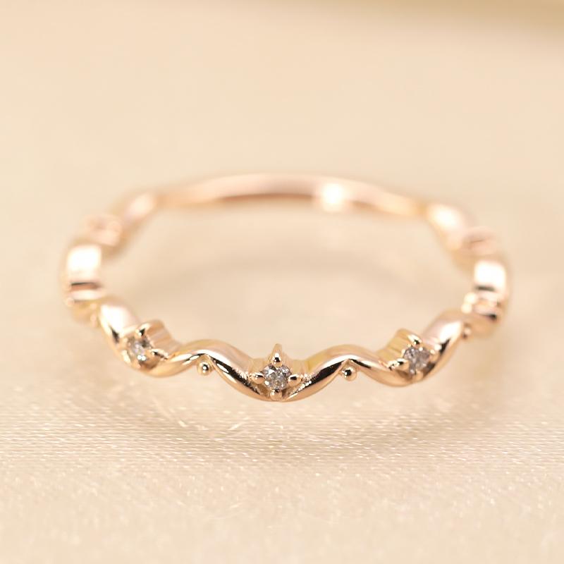 K18 ダイヤモンド 0.03ct ミルフィーユリングリング K18 WG/PG/YG ゴールド 指輪 レディース ギフト プレゼント 人気 重ね着け ダイヤの画像