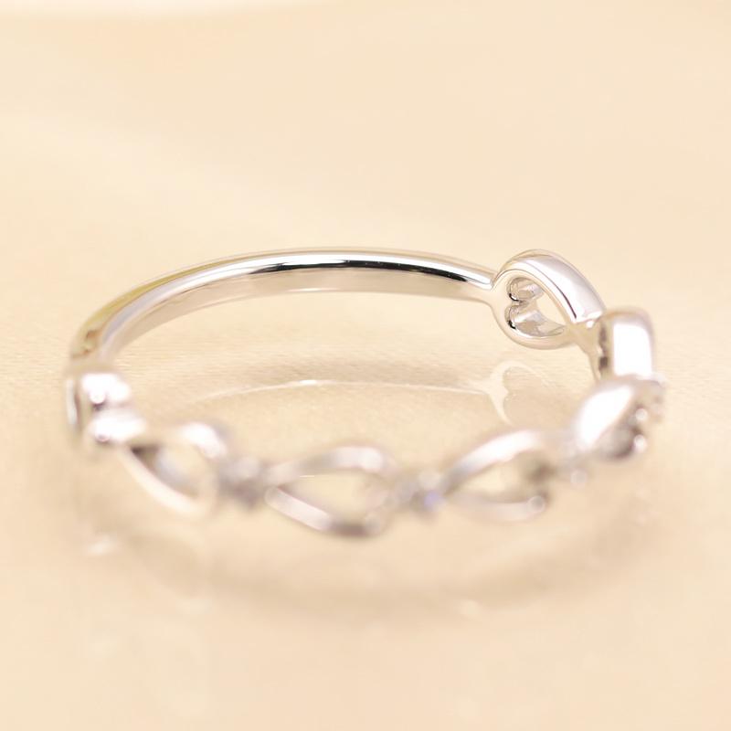 ダイヤモンド リング K18 YG PG WG イエロー ピンク ホワイト ゴールド 0.03ct ダイヤ ハート 指輪 エタニティ 18金 カラーは選べる3色の画像