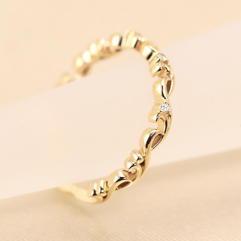 ミルフィーユ リング K18 指輪 0.02ct レディース ギフト プレゼント 人気 重ね着け ダイヤ ダイヤモンド  WG/PG/YG ゴールドの画像