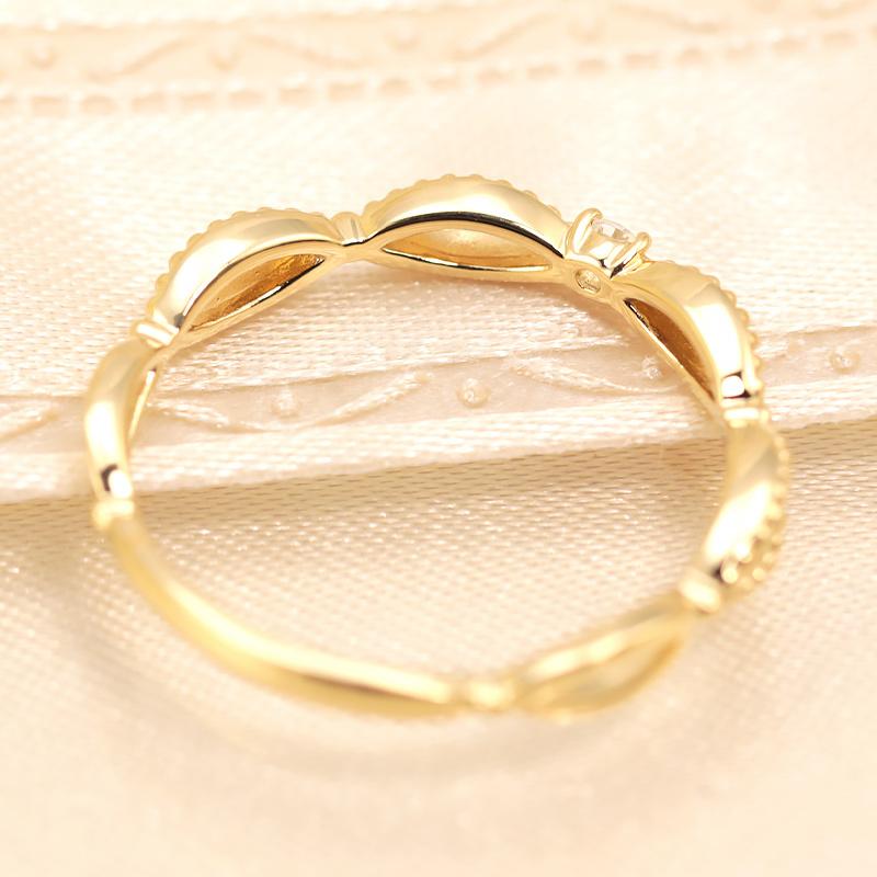 ミルフィーユ リング K18 指輪 0.03ct レディース ギフト プレゼント 人気 重ね着け ダイヤ ダイヤモンド  WG/PG/YGの画像
