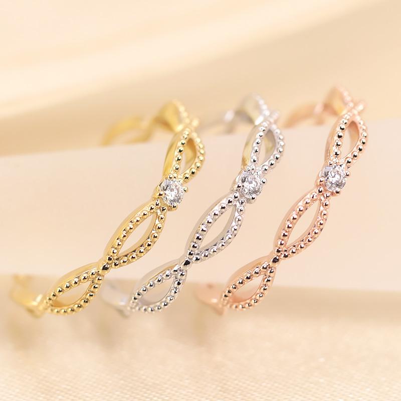 ミルフィーユ リング K18 指輪 0.03ct レディース ギフト プレゼント 人気 重ね着け ダイヤ ダイヤモンド  WG/PG/YGの画像