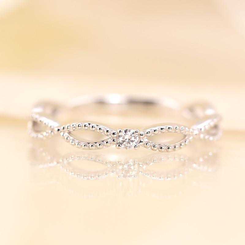 ミルフィーユ リング K18 指輪 0.03ct レディース ギフト プレゼント 人気 重ね着け ダイヤ ダイヤモンド  WG/PG/YGの画像