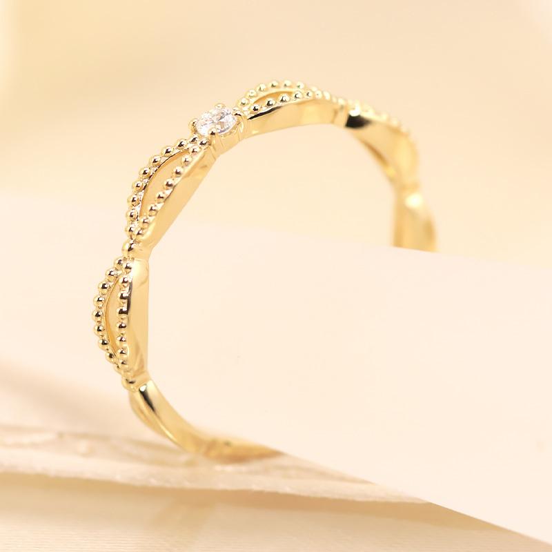ミルフィーユ リング K18 指輪 0.03ct レディース ギフト プレゼント 人気 重ね着け ダイヤ ダイヤモンド  WG/PG/YGの画像