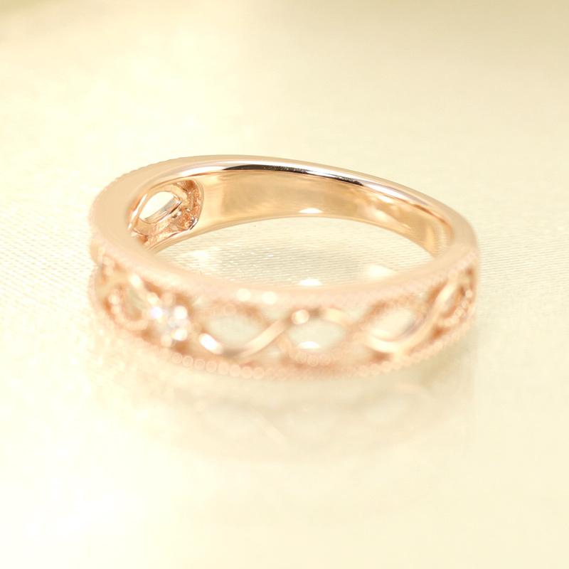 K18 WG/PG/YG ダイヤモンド レースリング メビウス  0.03ct ダイヤ 指輪 ゴールド 記念日 プレゼントの画像