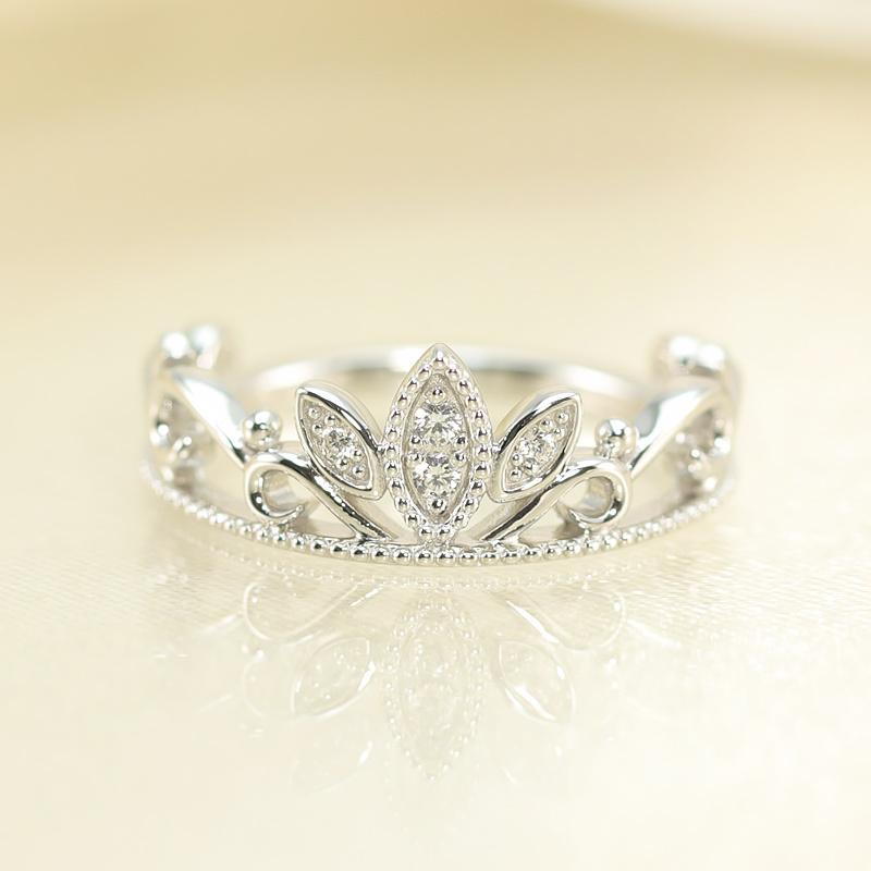 Jeweluce K18 WG/PG/YG ダイヤモンド ティアラ リング 王冠 クラウン 
