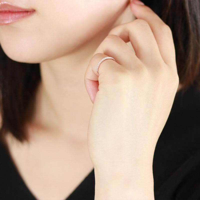 ダイヤモンド エタニティ ピンキー リング K18 YG PG WG ゴールド 0.2ct ダイヤ 指輪 Hカラー/SIクラス プレゼント ギフト 18金 選べる3カラー 小指の画像