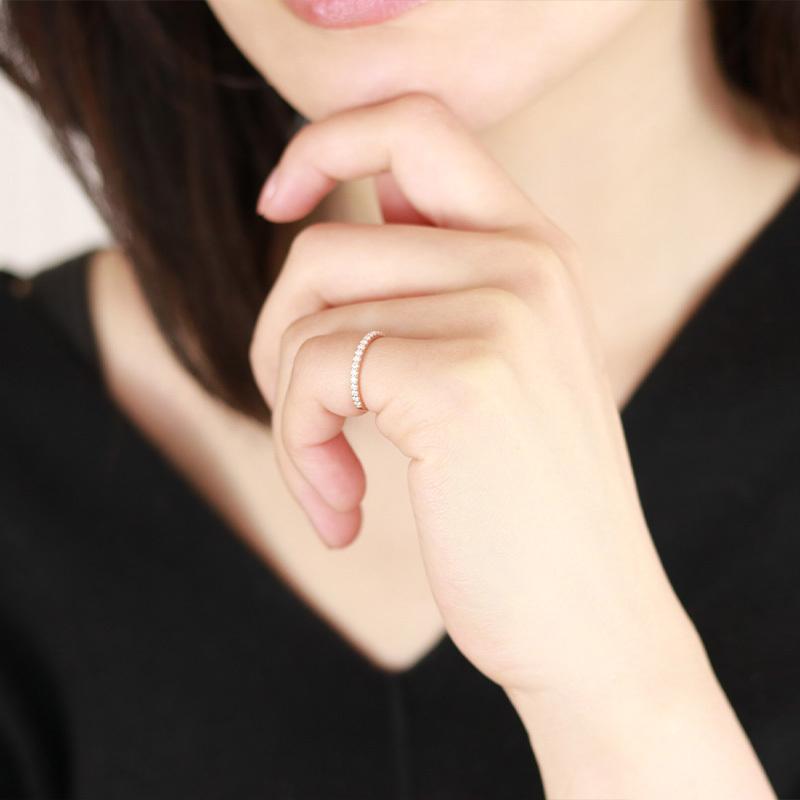 ダイヤモンド エタニティ ピンキー リング K18 YG PG WG ゴールド 0.2ct ダイヤ 指輪 Hカラー/SIクラス プレゼント ギフト 18金 選べる3カラー 小指の画像