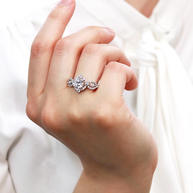 【中央宝石研究所 鑑定書付き】pt950【1.5ct 】センター石 1.0ct 大粒 ダイヤモンド エタニティリング【Hカラー/SI2/Goodカット】_7
