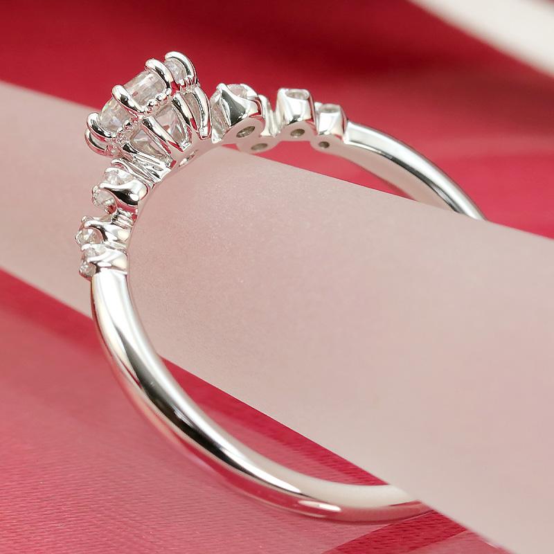 【中央宝石研究所 鑑定書付き】【0.36ct 】センター石 0.3ct 大粒 ダイヤモンド エタニティリング【Gカラー/SI1/VGカット】の画像