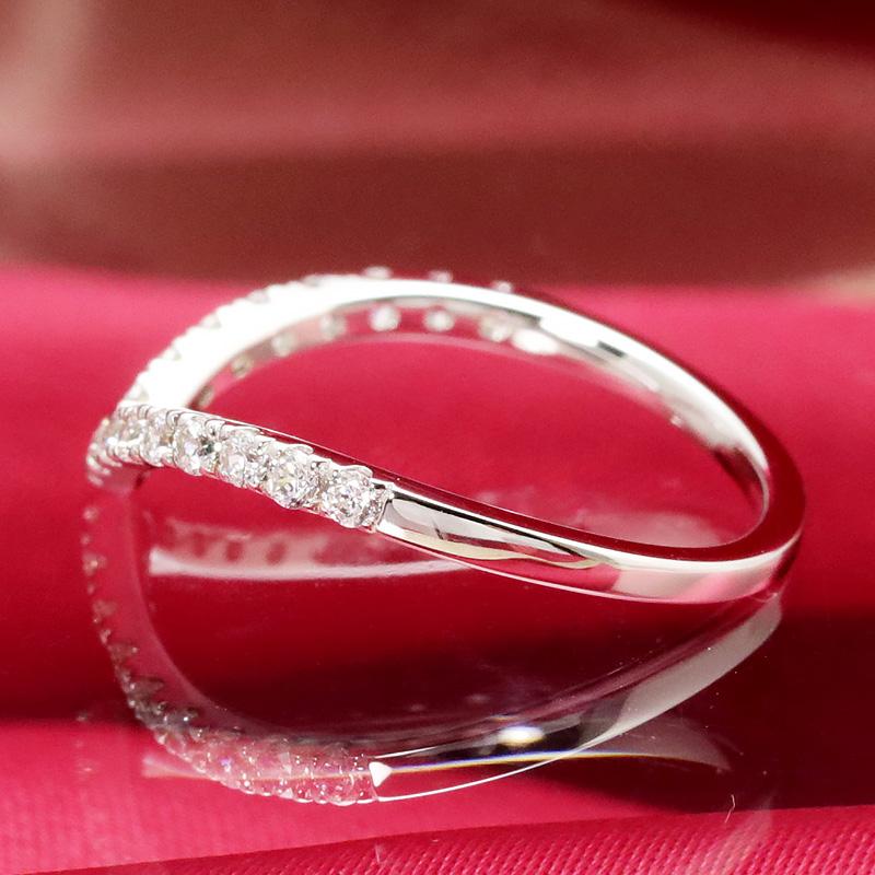 ダイヤモンド エタニティ Vライン リング プラチナ pt950 0.3ct ダイヤ 指輪 Hカラー SIクラス プレゼント 婚約 品質保証書 刻印無料 誕生日の画像