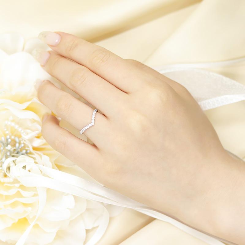 ダイヤモンド エタニティ Vライン リング プラチナ pt950 0.3ct ダイヤ 指輪 Hカラー SIクラス プレゼント 婚約 品質保証書 刻印無料 誕生日の画像