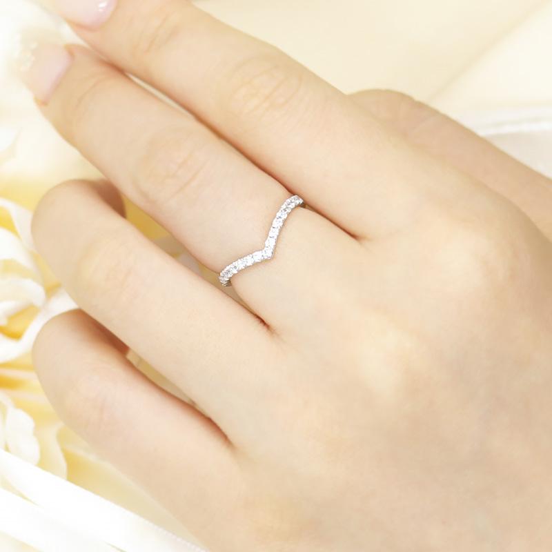 ダイヤモンド エタニティ Vライン リング プラチナ pt950 0.3ct ダイヤ 指輪 Hカラー SIクラス プレゼント 婚約 品質保証書 刻印無料 誕生日の画像